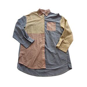 SNDYS Crossed Shirt in Multi Stripe